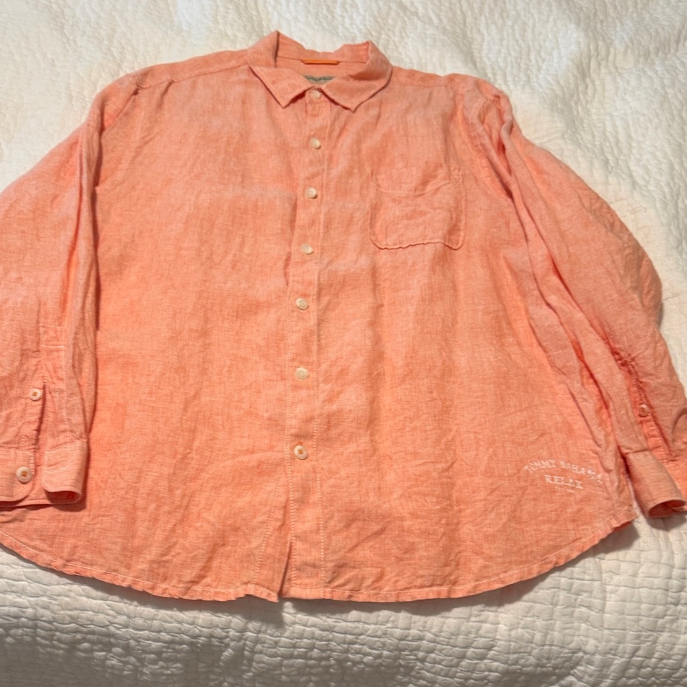 Tommy Bahama Light Orange Casual Linen shirt
